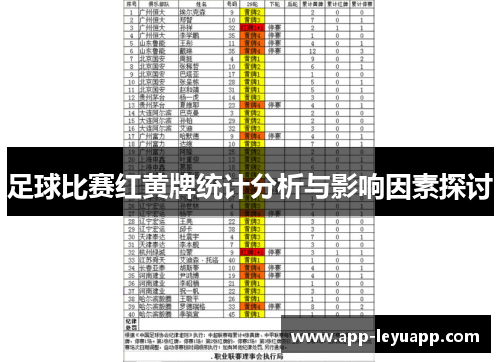 足球比赛红黄牌统计分析与影响因素探讨