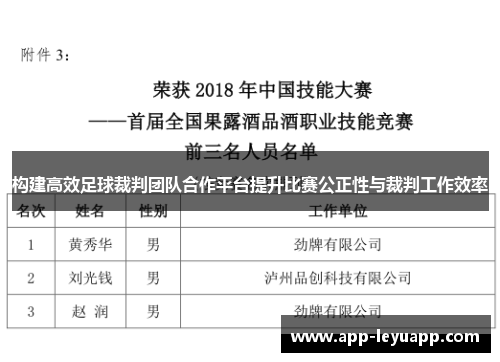 构建高效足球裁判团队合作平台提升比赛公正性与裁判工作效率