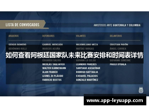 如何查看阿根廷国家队未来比赛安排和时间表详情